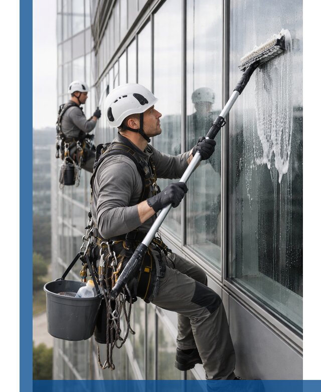 Высотная мойка сплошного остекления с выездом в Новокуйбышевске