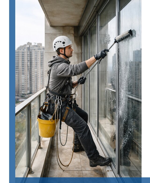 Профессиональная мойка балконного остекления в Новокуйбышевске