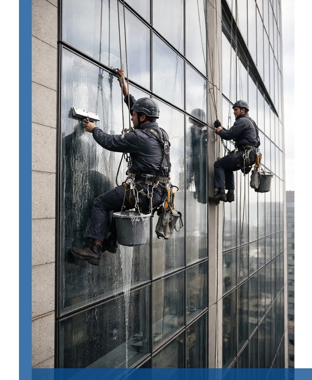 Профессиональная мойка стеклянных фасадов зданий в Новокуйбышевске