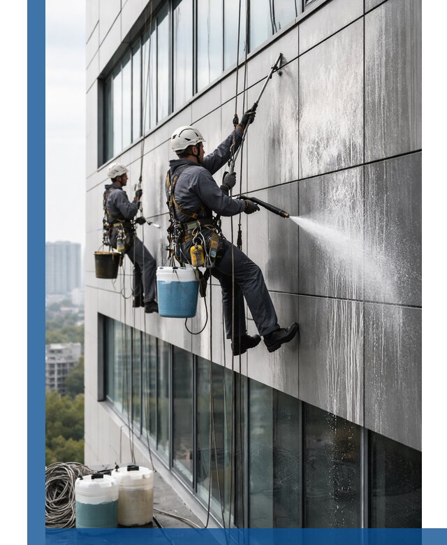 Профессиональная мойка вентилируемых фасадов в Новокуйбышевске