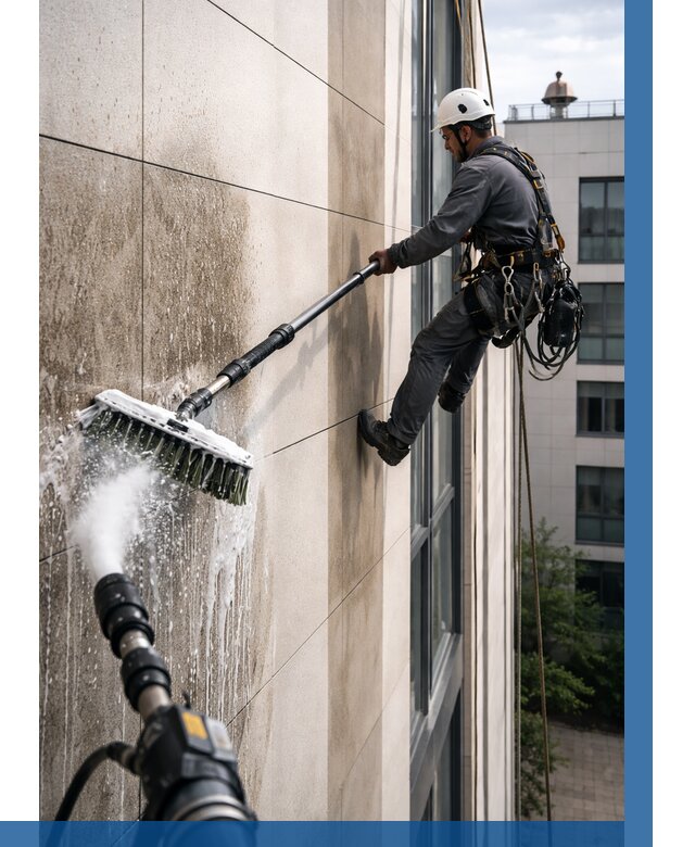 Мойка фасада из керамогранита в Новокуйбышевске от 307 р. | ВЫСОТНИК-Нвб