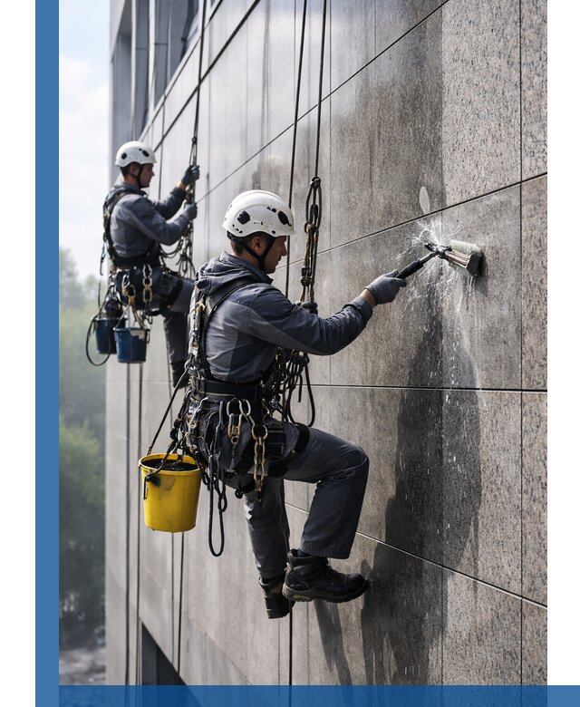 Профессиональная мойка фасада из керамогранита в Новокуйбышевске