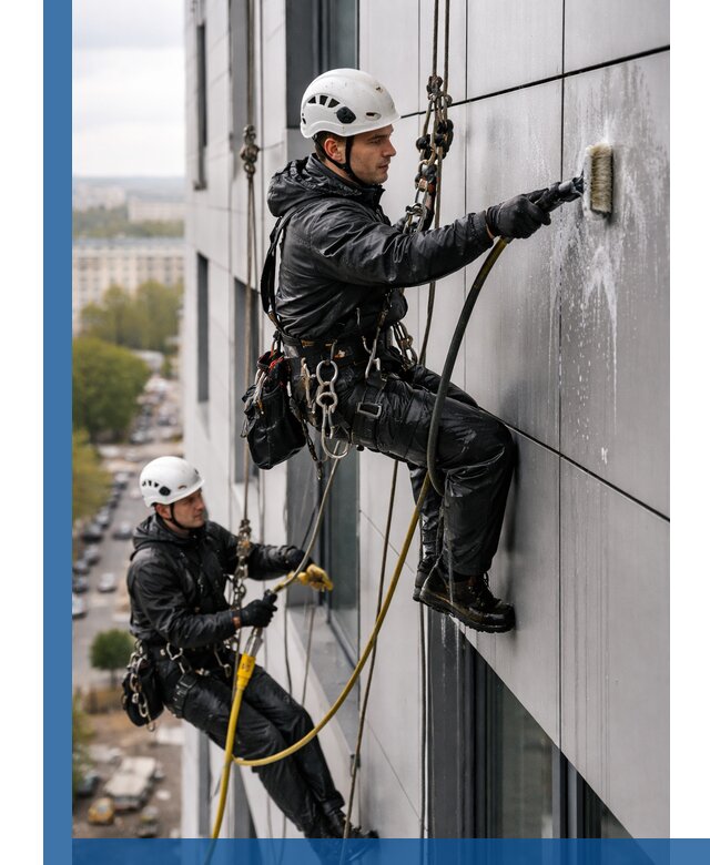 Профессиональная мойка фасада из композита в Новокуйбышевске