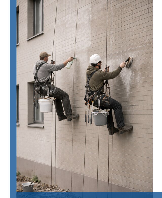 Удаление высолов с фасада зданий в Новокуйбышевске без повреждений и следов