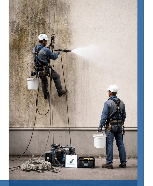 Очистка фасада от плесени в Новокуйбышевске от 307 р. | ВЫСОТНИК-Нвб