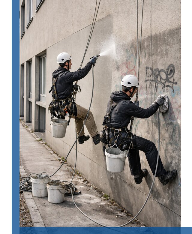 Антиграффити покрытие фасада с защитой от надписей в Новокуйбышевске