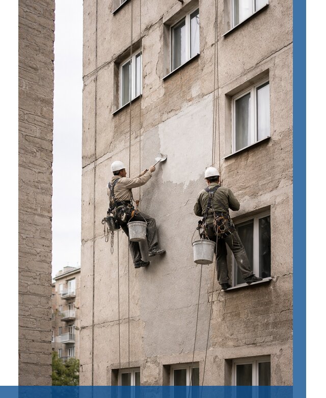 Косметический ремонт фасада в Новокуйбышевске от 1127 р. | ВЫСОТНИК-Нвб