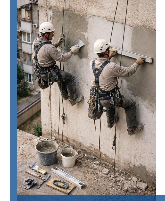 Комплексный ремонт штукатурного фасада с гарантией в Новокуйбышевске