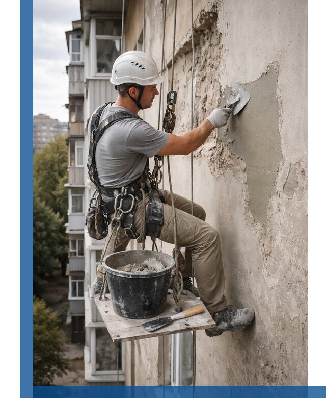 Восстановление фасадной штукатурки в Новокуйбышевске с гарантией качества