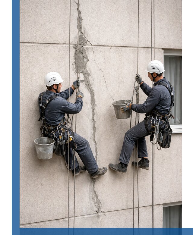 Заделка трещин на фасаде в Новокуйбышевске с гарантийным ремонтом