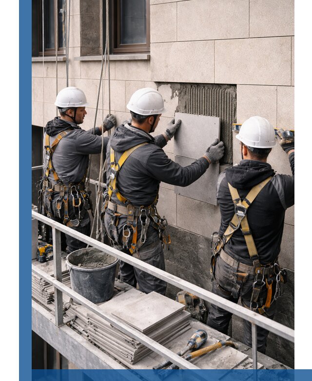 Ремонт облицовки фасада плиткой в Новокуйбышевске с гарантией