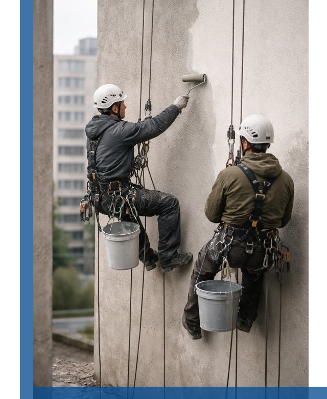 Покраска фасадов высотными альпинистами в Новокуйбышевске с гарантией