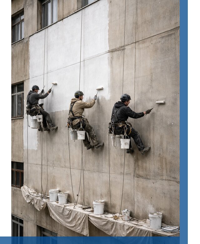 Покраска бетонного фасада в Новокуйбышевске от 358 р за м2 | ВЫСОТНИК-Нвб