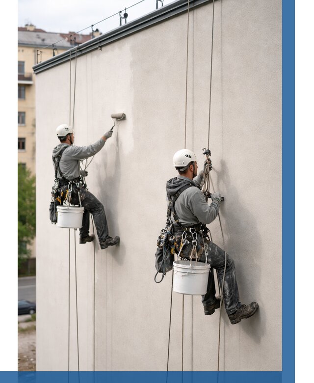 Покраска оштукатуренного фасада в Новокуйбышевске от 328 р. | ВЫСОТНИК-Нвб