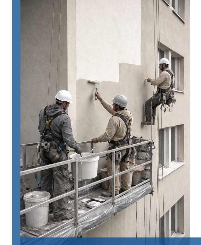 Покраска оштукатуренного фасада в Новокуйбышевске под ключ с гарантией