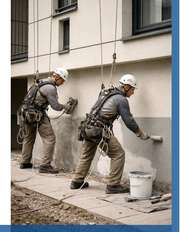 Окраска цоколя здания в Новокуйбышевске от 461 р. под ключ | ВЫСОТНИК-Нвб