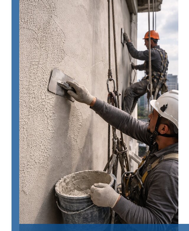 Декоративная штукатурка фасада с утеплением и защитой в Новокуйбышевске