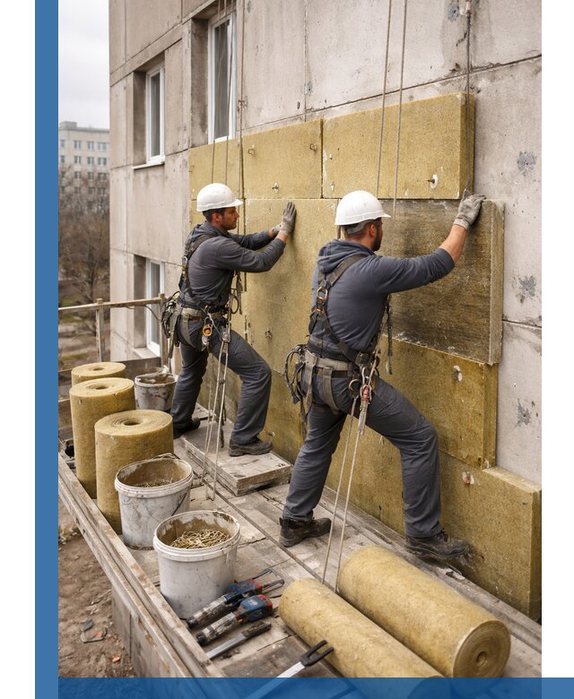 Утепление фасада минватой в Новокуйбышевске под ключ с гарантией