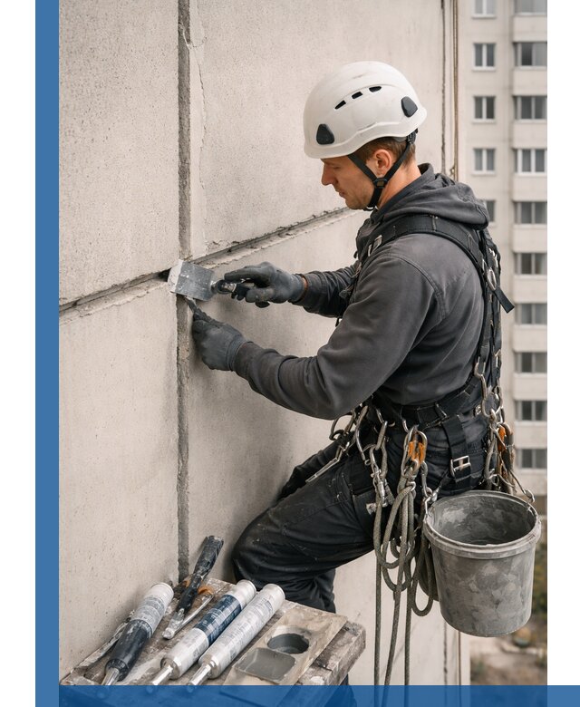 Ремонт межпанельных швов в Новокуйбышевске герметизация и восстановление