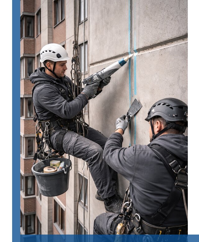 Вторичная герметизация швов фасада и кровли в Новокуйбышевске