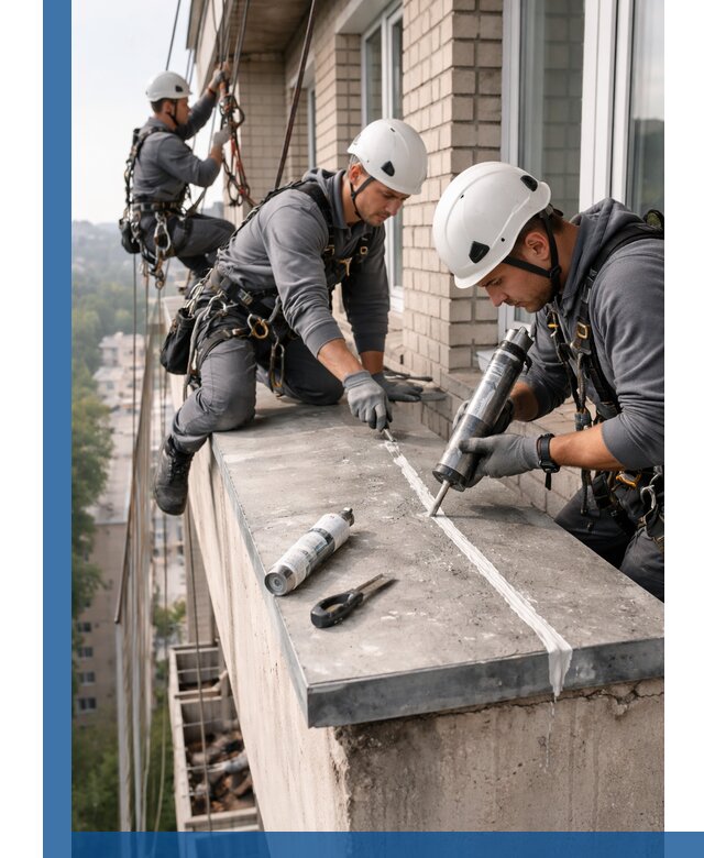 Герметизация балконного козырька в Новокуйбышевске профессионально