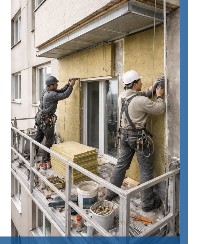 Утепление балкона снаружи в Новокуйбышевске от 1639 р. под ключ ВЫСОТНИК-Нвб