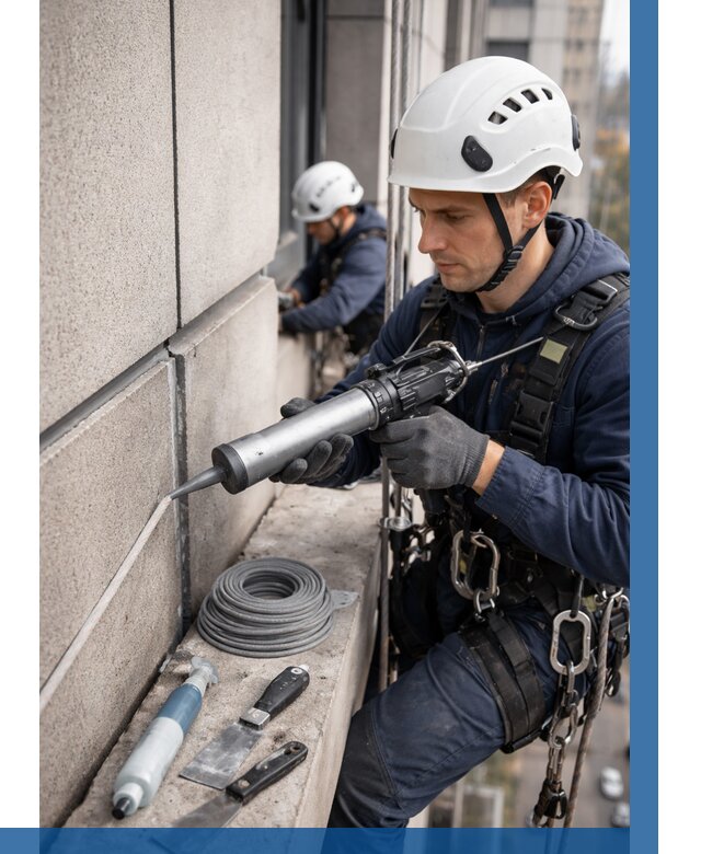 Герметизация деформационных швов фасада в Новокуйбышевске от 717 | ВЫСОТНИК-Нвб