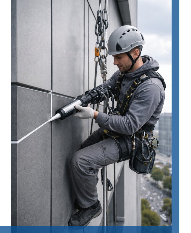 Герметизация стыков фасадных панелей в Новокуйбышевске от 6657 р.| ВЫСОТНИК-Нвб