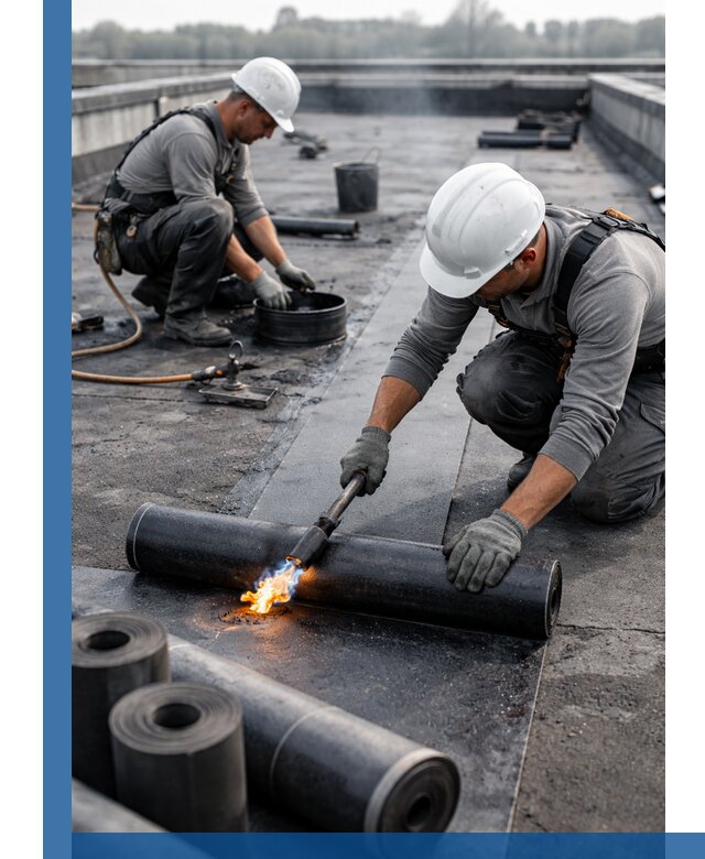 Ремонт рулонной кровли в Новокуйбышевске герметизация и восстановление