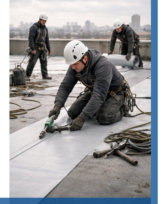 Ремонт мембранной кровли в Новокуйбышевске от 1844 р./м2 | ВЫСОТНИК-Нвб