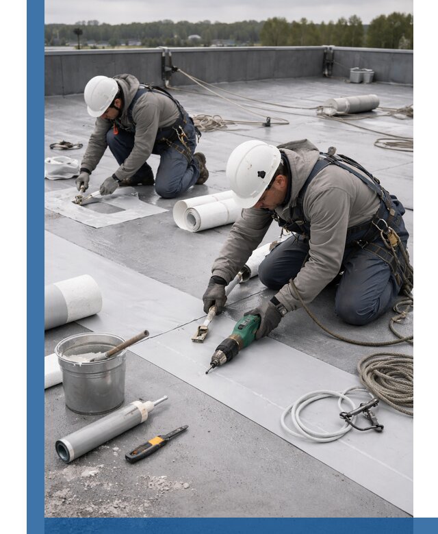 Ремонт мембранной кровли в Новокуйбышевске качественно и с гарантией