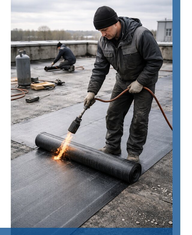 Ремонт наплавляемой кровли в Новокуйбышевске от 717 р. | ВЫСОТНИК-Нвб