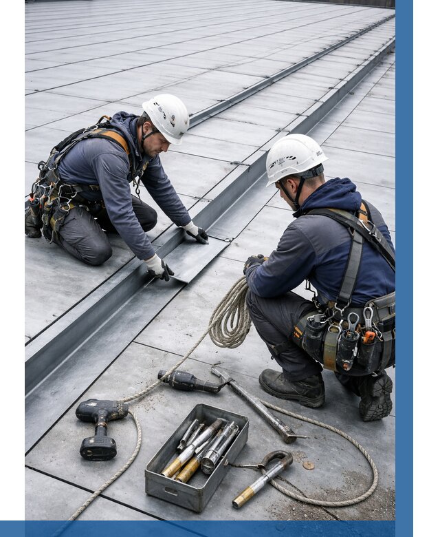 Ремонт фальцевой кровли в Новокуйбышевске от 717 р. | ВЫСОТНИК-Нвб