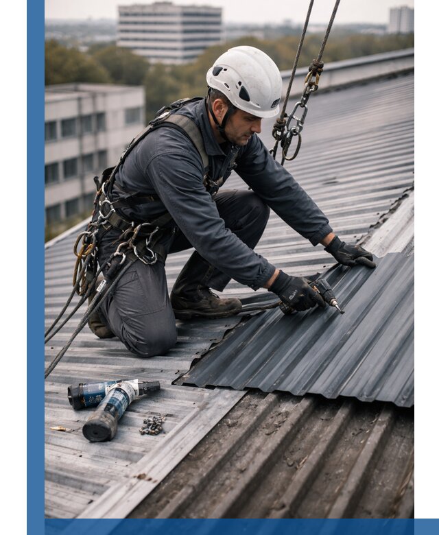 Ремонт профнастила на кровле в Новокуйбышевске, работы под ключ