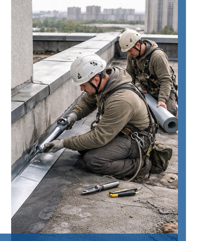 Ремонт кровельных примыканий в Новокуйбышевске от 1229 р. | ВЫСОТНИК-Нвб