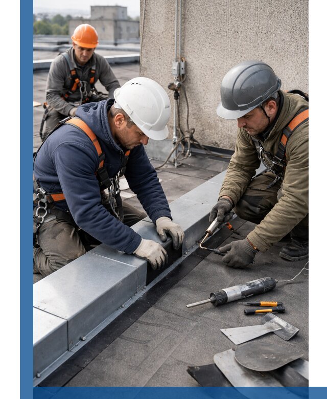 Ремонт кровельных примыканий в Новокуйбышевске профессионально