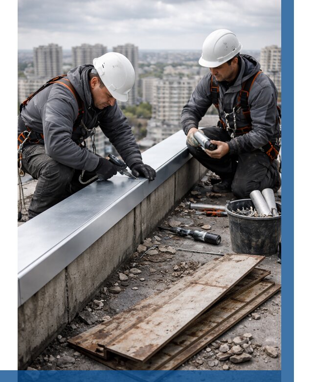 Замена парапетных крышек под ключ в Новокуйбышевске от 1229 р. | ВЫСОТНИК-Нвб