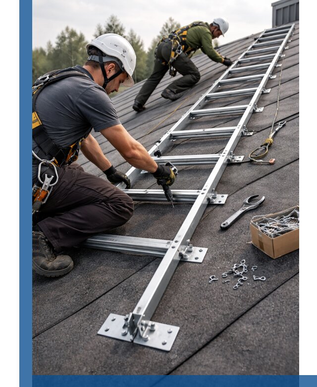 Профессиональный монтаж кровельной лестницы в Новокуйбышевске под ключ