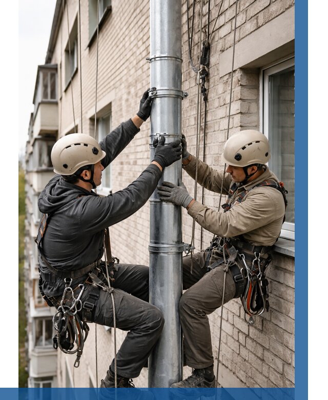 Замена водосточных труб в Новокуйбышевске от 6657 р. | ВЫСОТНИК-Нвб