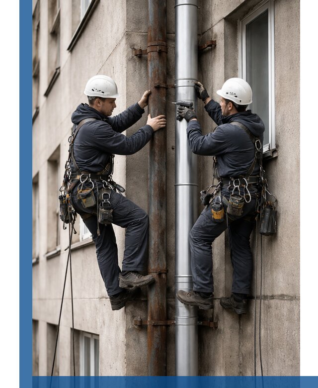 Замена водосточных труб в Новокуйбышевске: монтаж и демонтаж под ключ