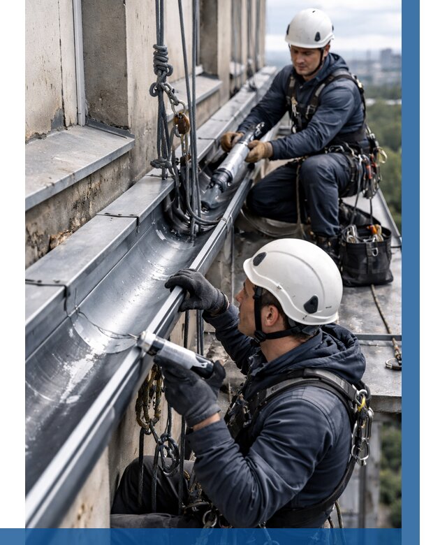 Ремонт водосточных желобов в Новокуйбышевске от 6657 р. | ВЫСОТНИК-Нвб