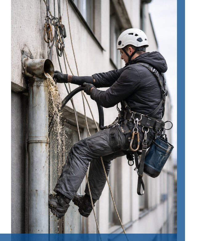 Прочистка водосточных труб в Новокуйбышевске от 3585 р. | ВЫСОТНИК-Нвб