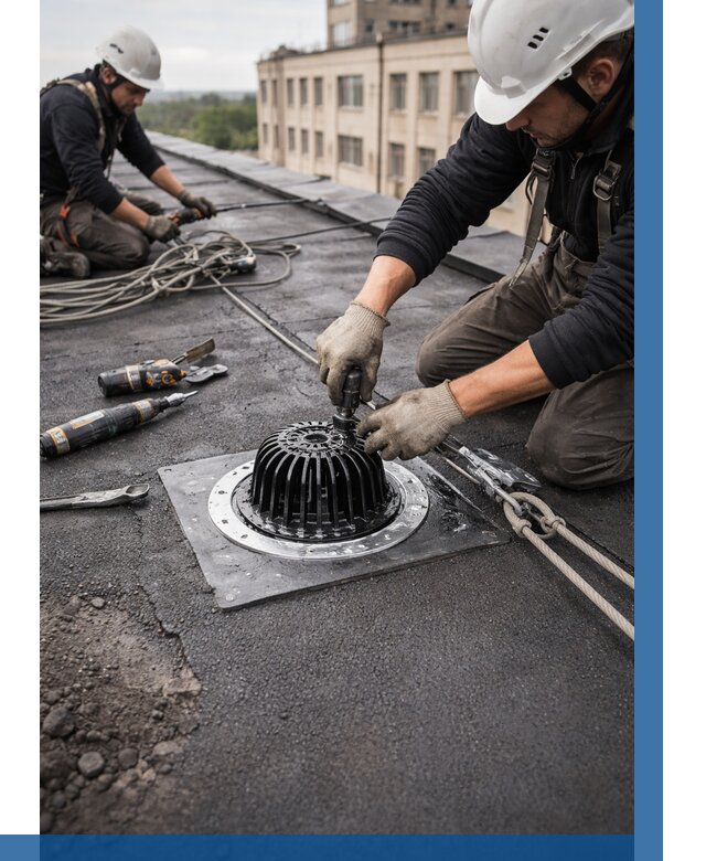 Установка водосточных воронок в Новокуйбышевске цена от 3585 р. | ВЫСОТНИК-Нвб