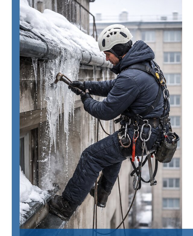 Удаление наледи и чистка водостоков в Новокуйбышевске оперативно и безопасно