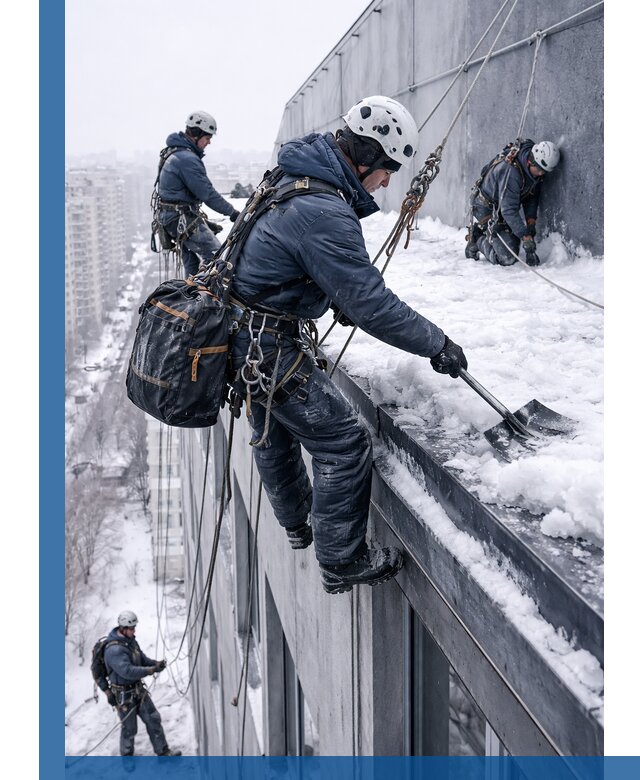 Абонентское обслуживание кровли зимой в Новокуйбышевске регулярный уход