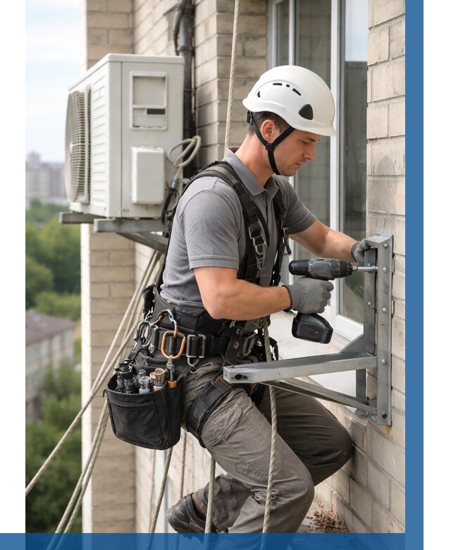 Установка кронштейнов кондиционера в Новокуйбышевске от 3585 р. | ВЫСОТНИК-Нвб