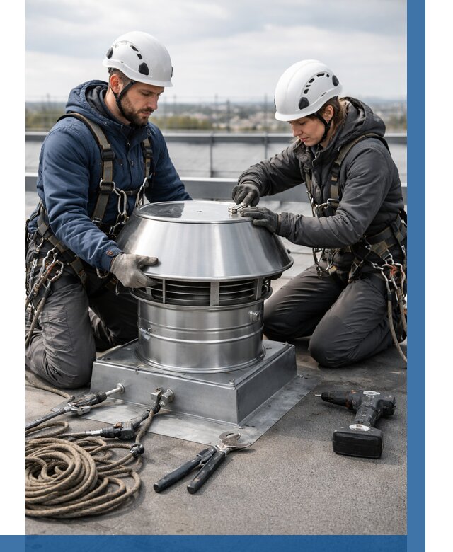 Установка дефлекторов на кровле в Новокуйбышевске от 4609 р. | ВЫСОТНИК-Нвб