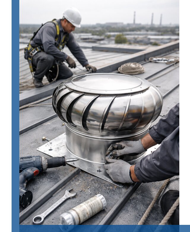 Установка дефлекторов на кровле в Новокуйбышевске профессионально