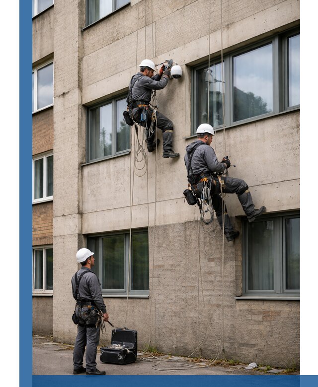 Монтаж фасадных камер видеонаблюдения в Новокуйбышевске под ключ