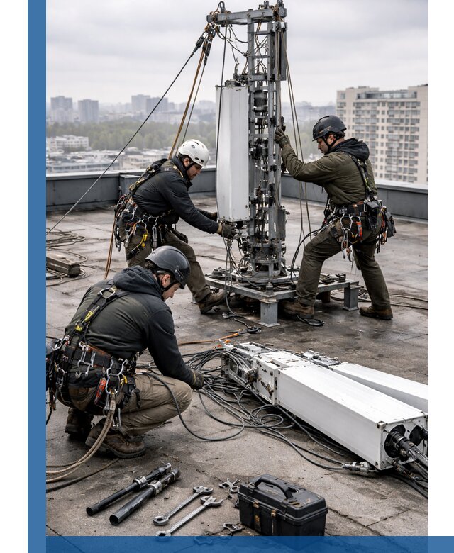 Демонтаж антенн на крыше зданий в Новокуйбышевске с гарантией